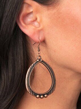 Paparazzi Jewelry Accessories - Terra Topography - Copper Earrings - Vintage